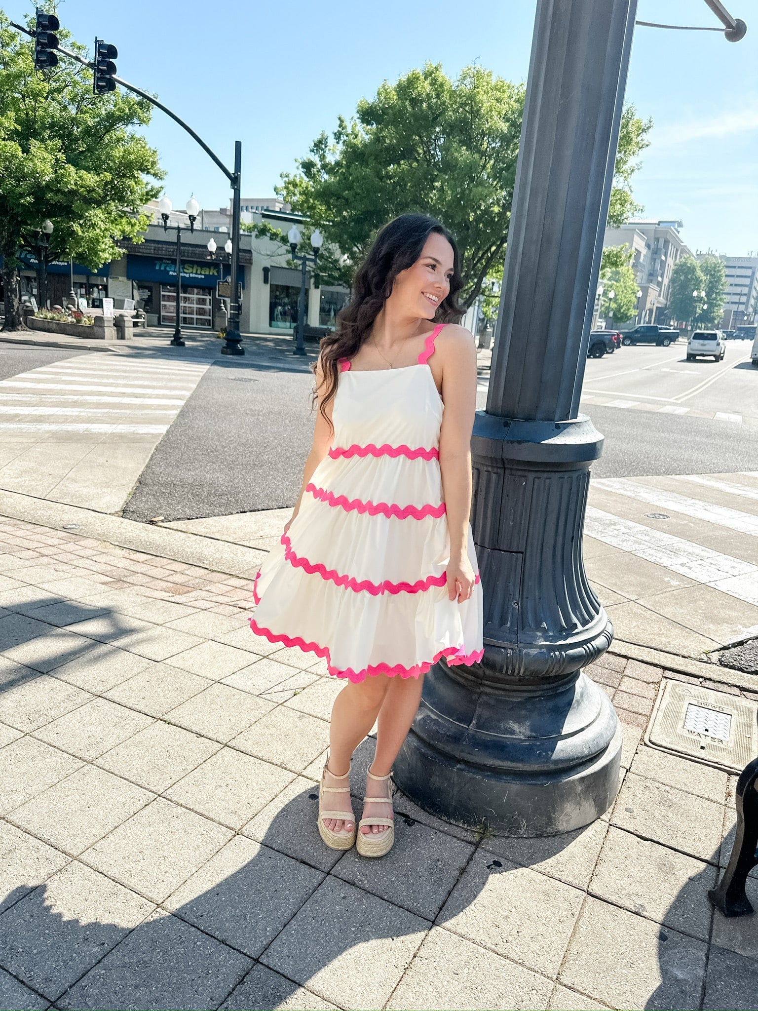 Sleeveless Tiered Ric Rac Dress