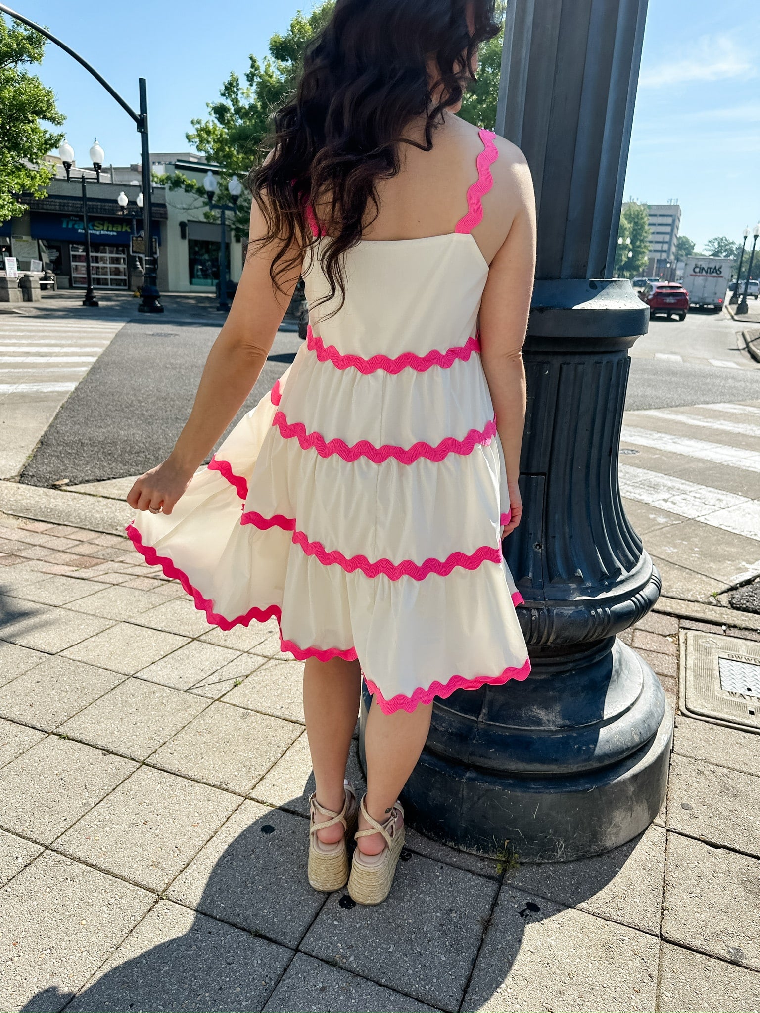 Sleeveless Tiered Ric Rac Dress