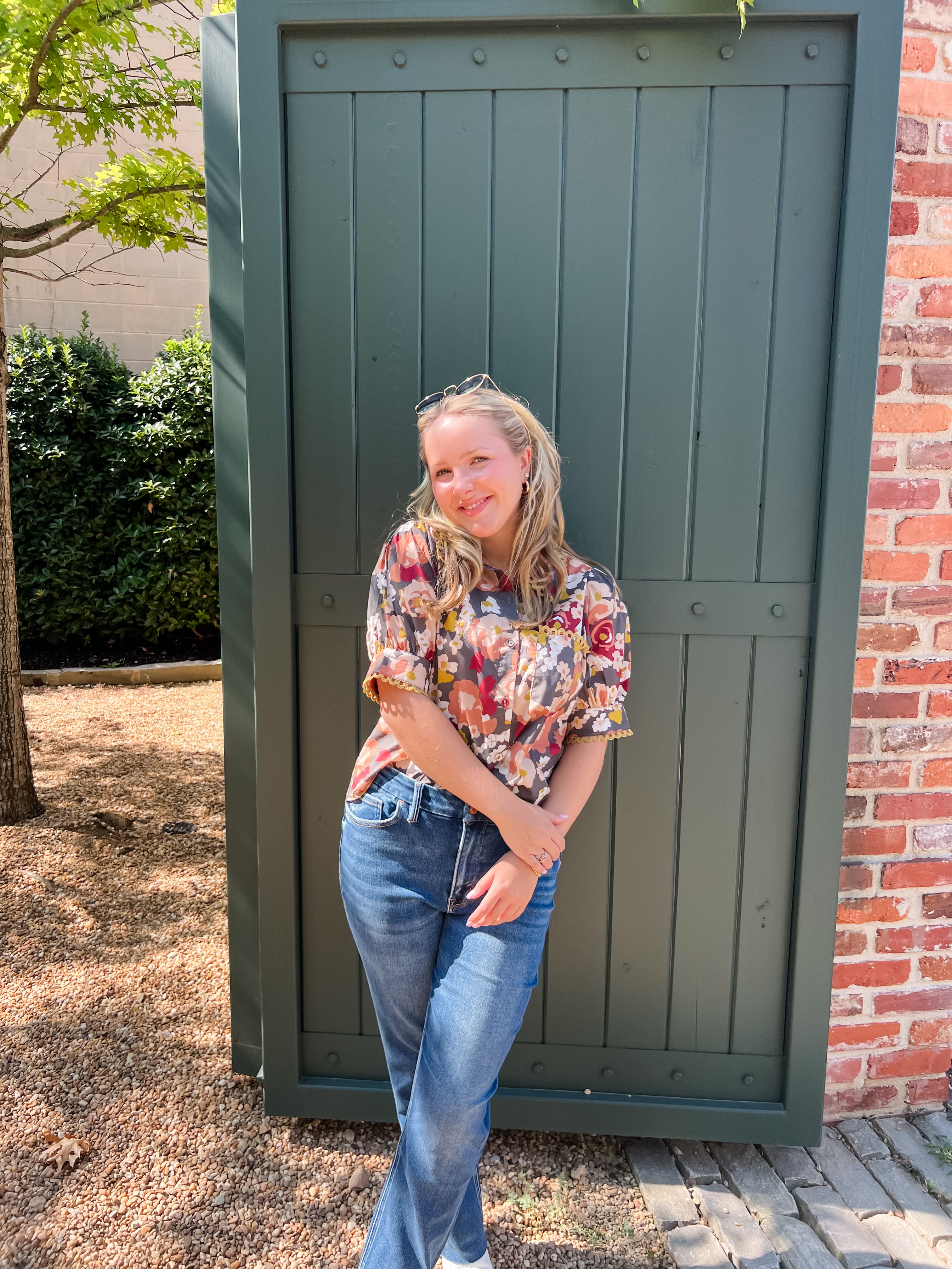 Floral Scallop Trim Top