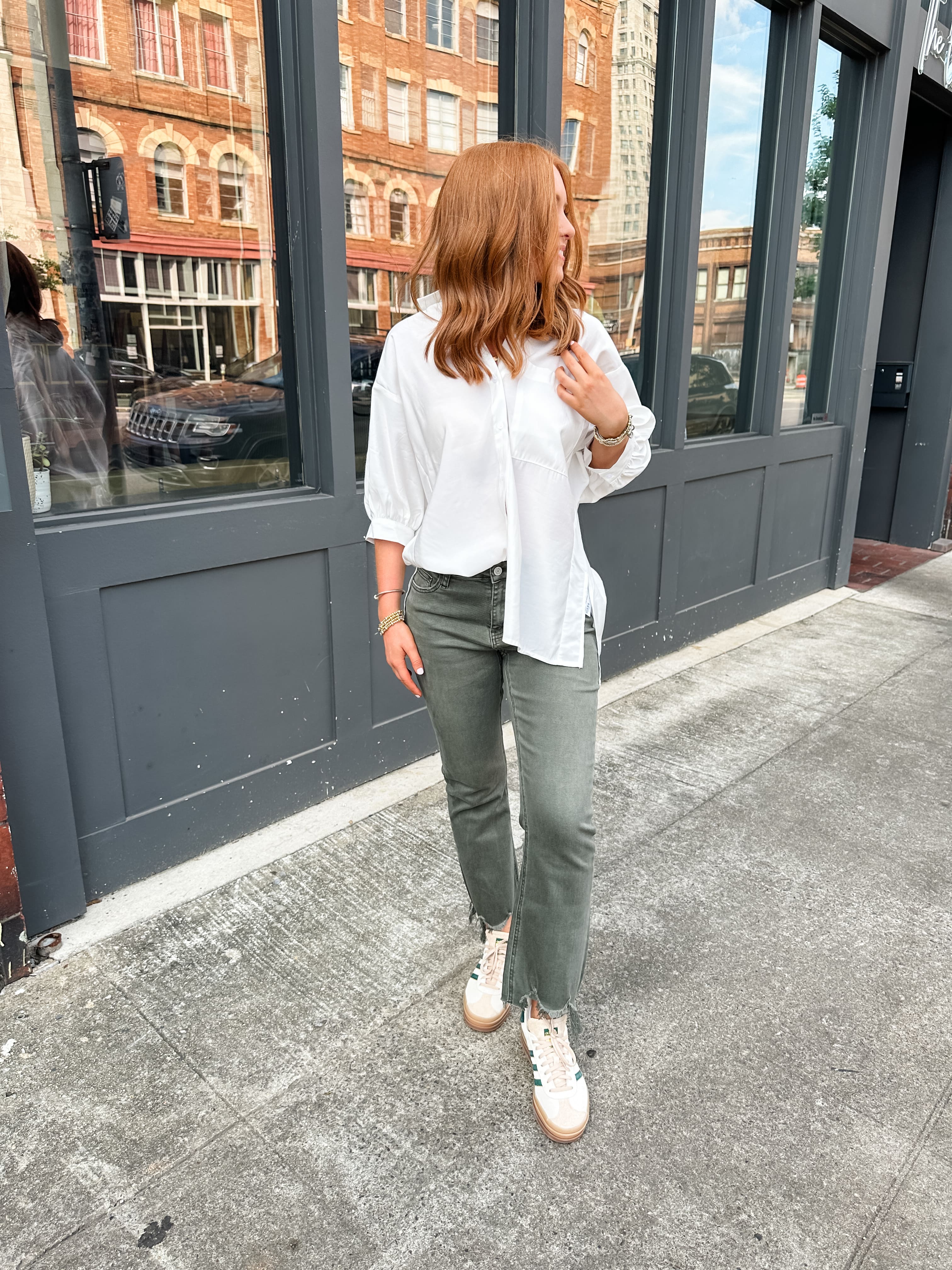 White Button Down Top