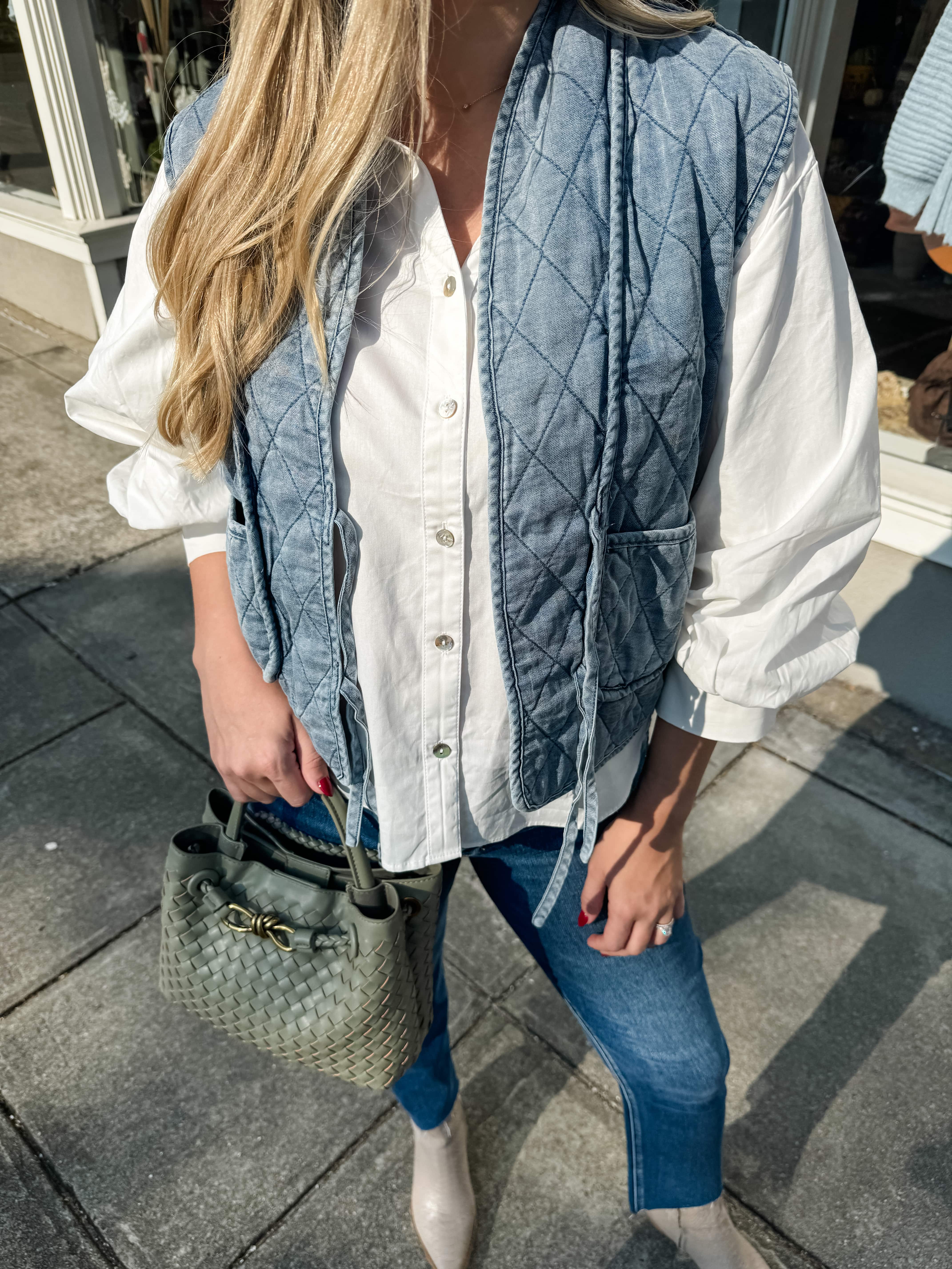 Denim Quilted Vest