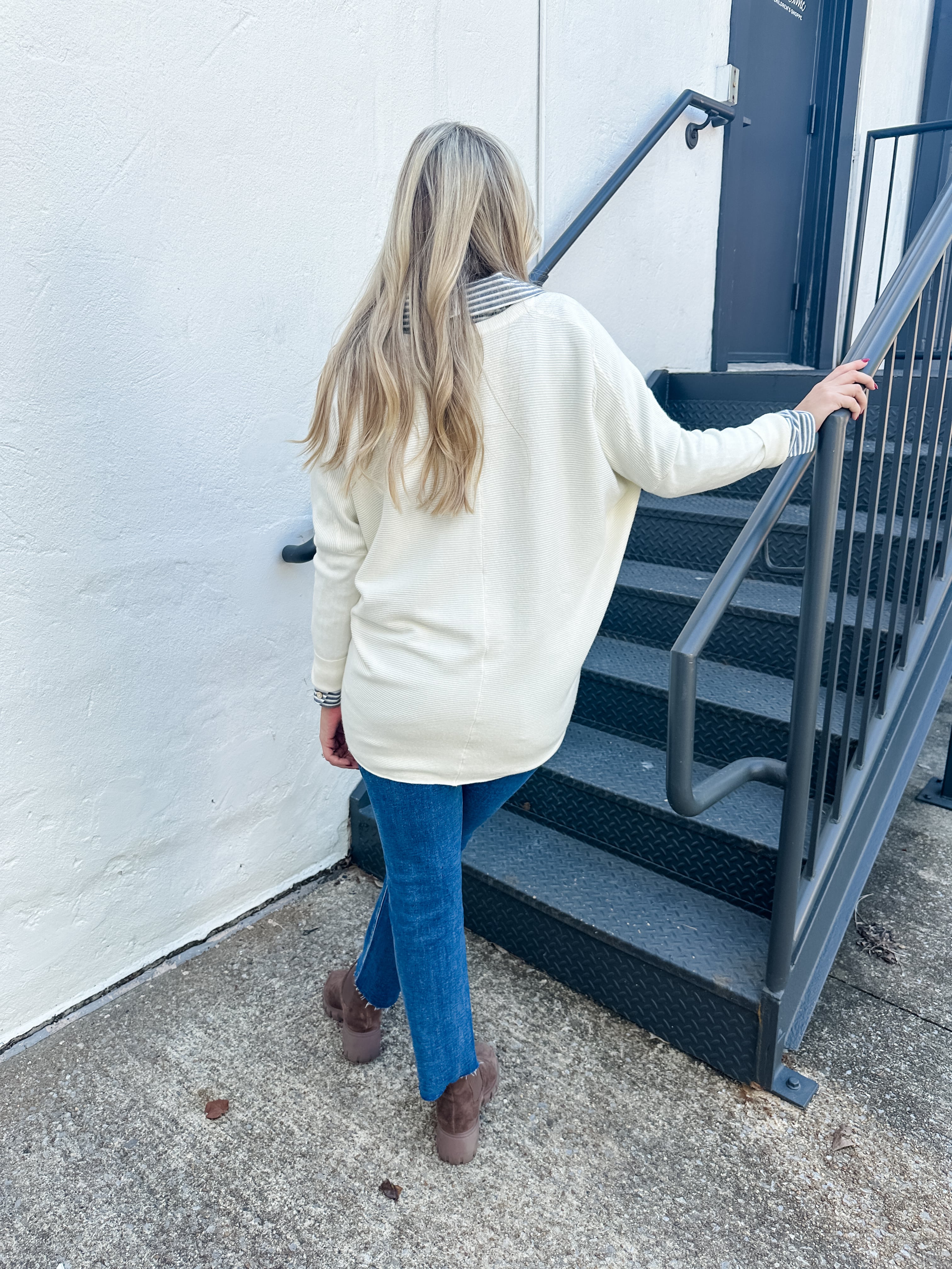 Tapered V-Neck Sweater