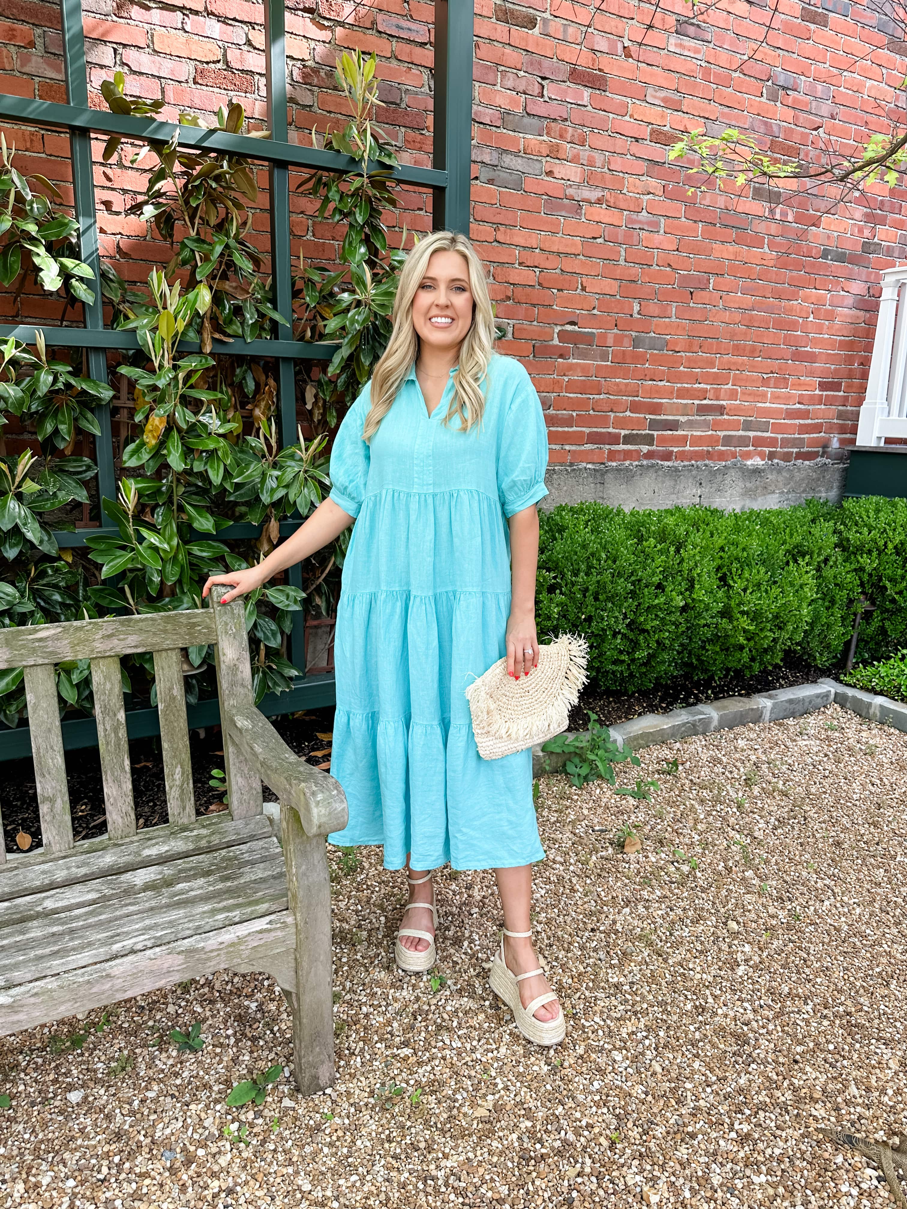 Tiered Linen Midi Dress