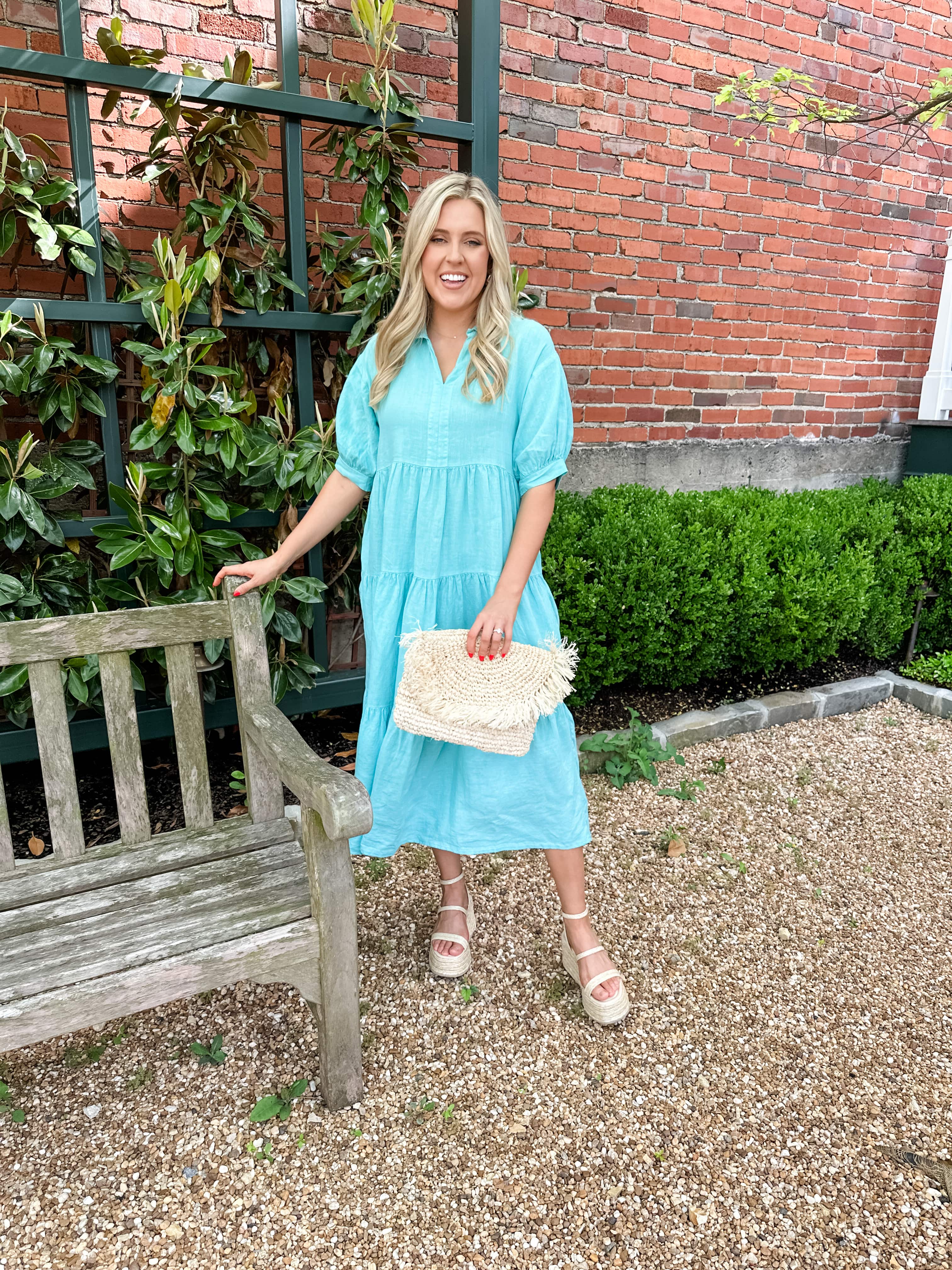 Tiered Linen Midi Dress