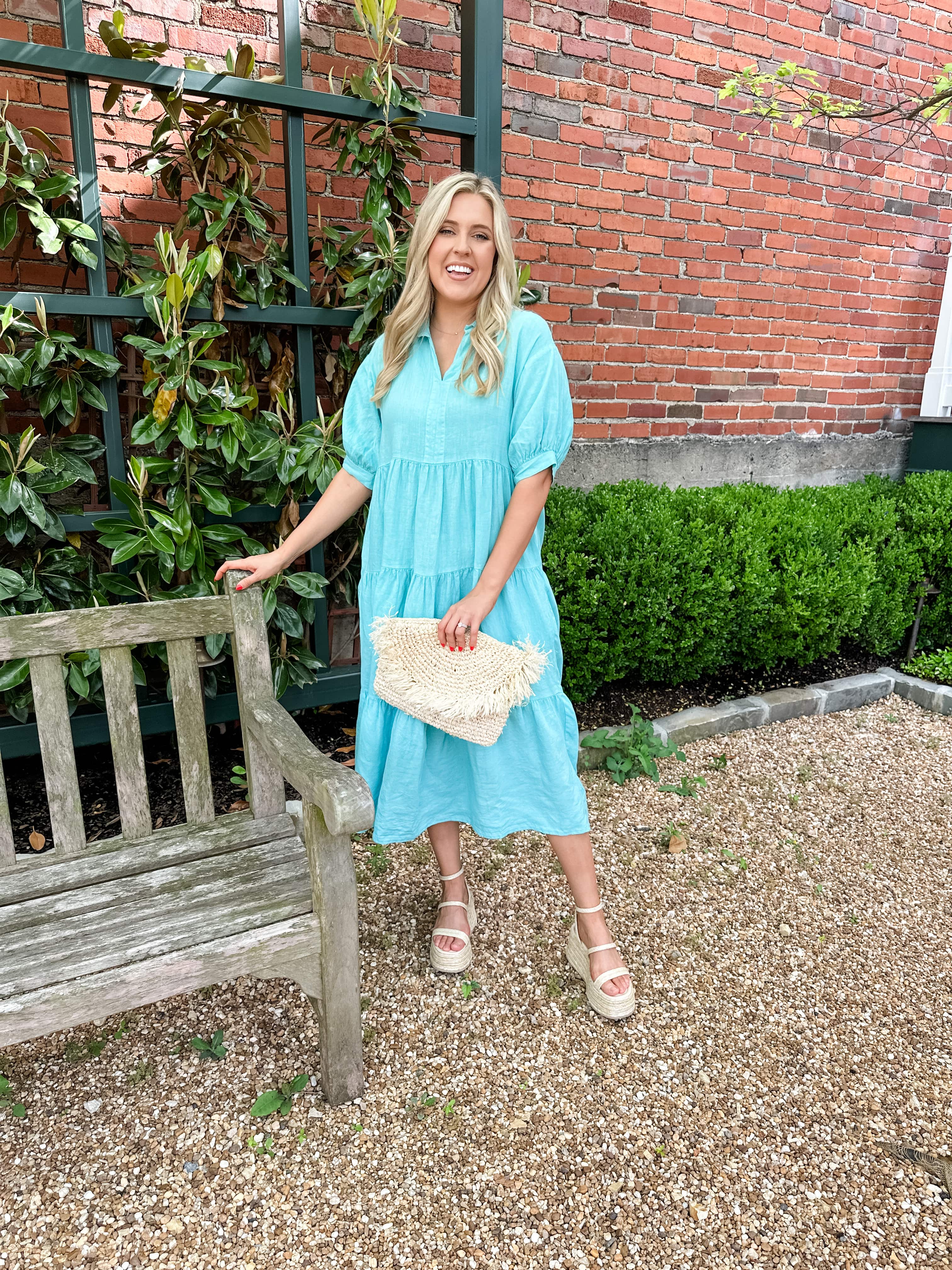 Tiered Linen Midi Dress