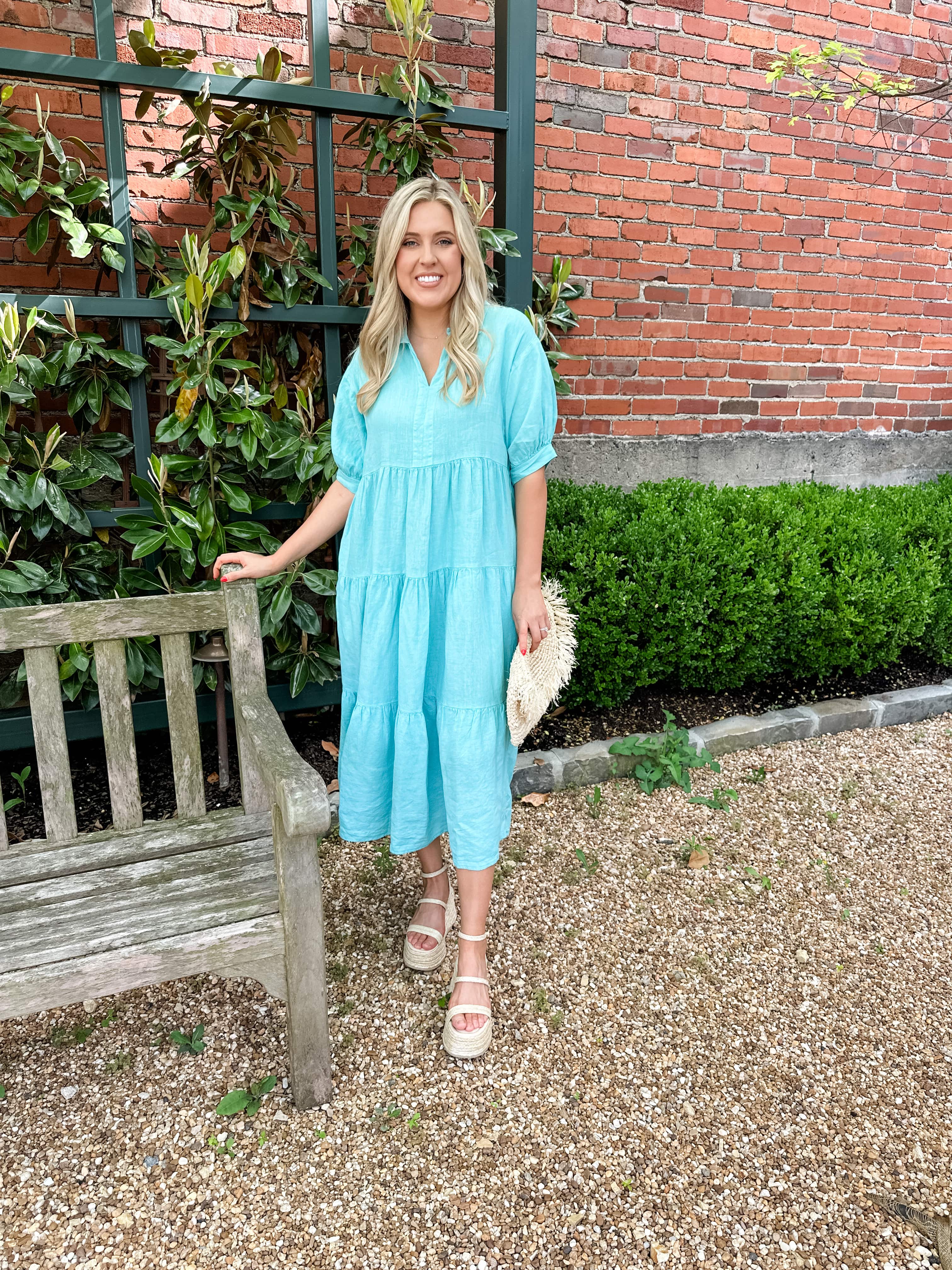 Tiered Linen Midi Dress