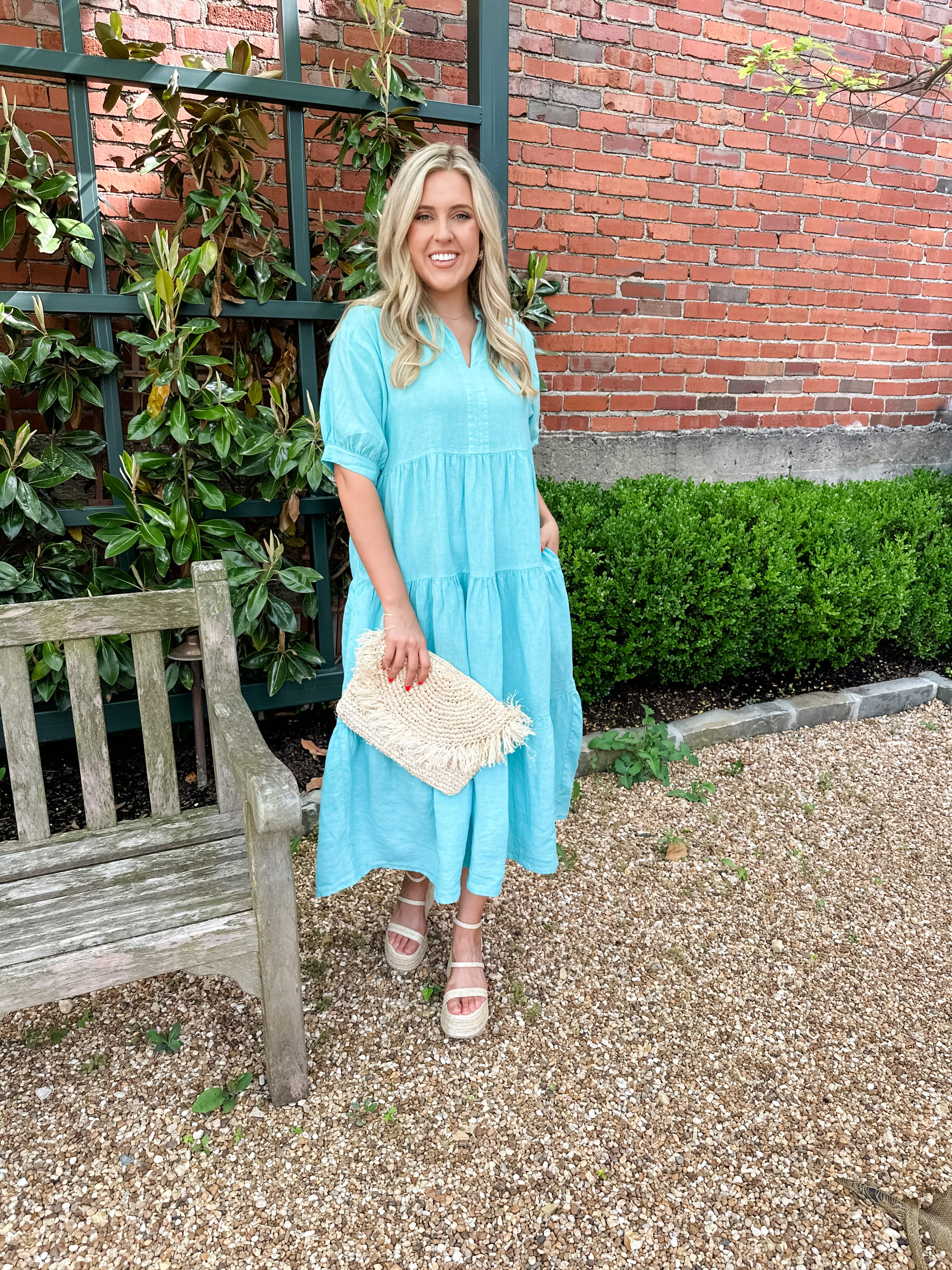 Tiered Linen Midi Dress