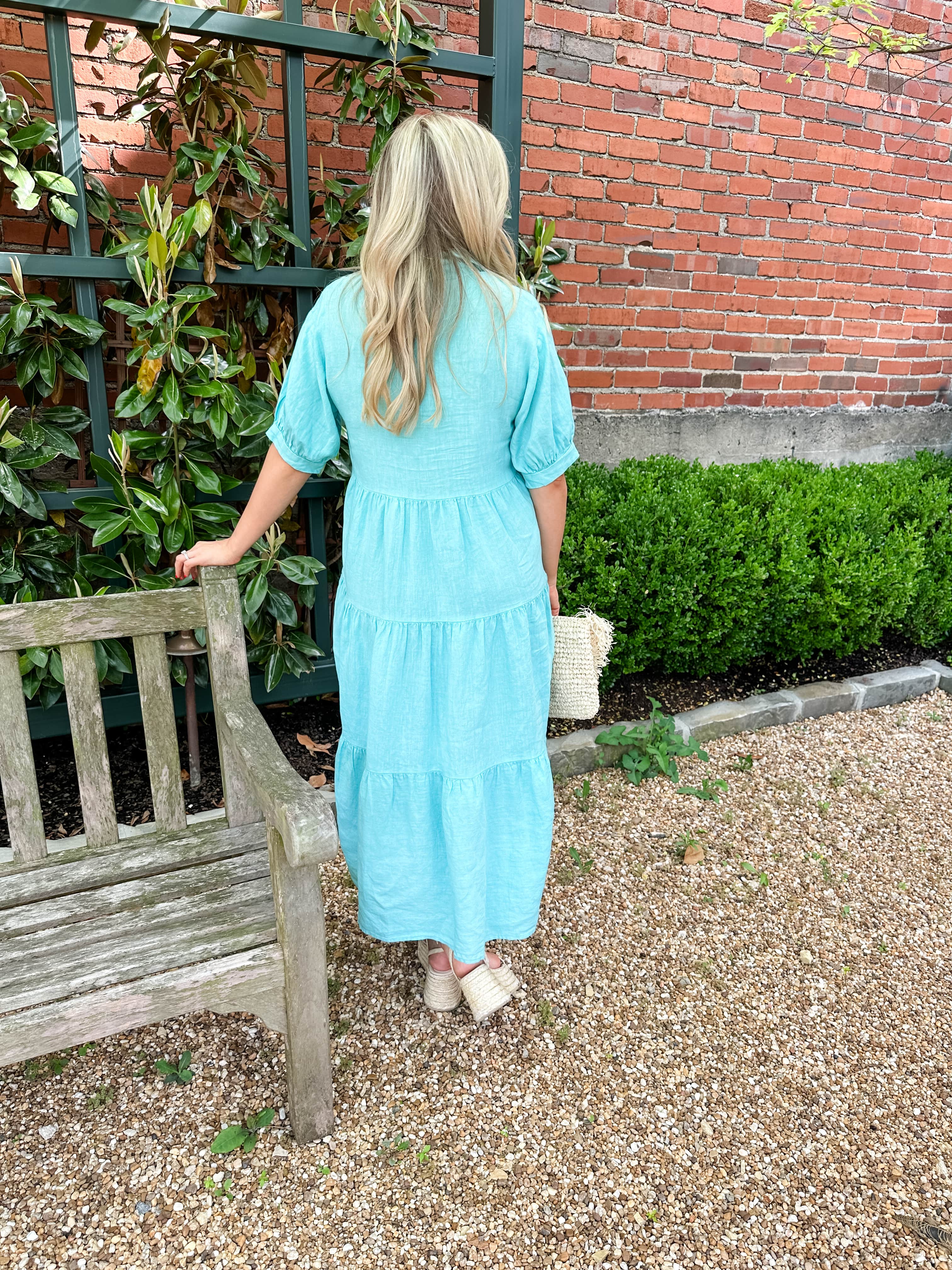 Tiered Linen Midi Dress