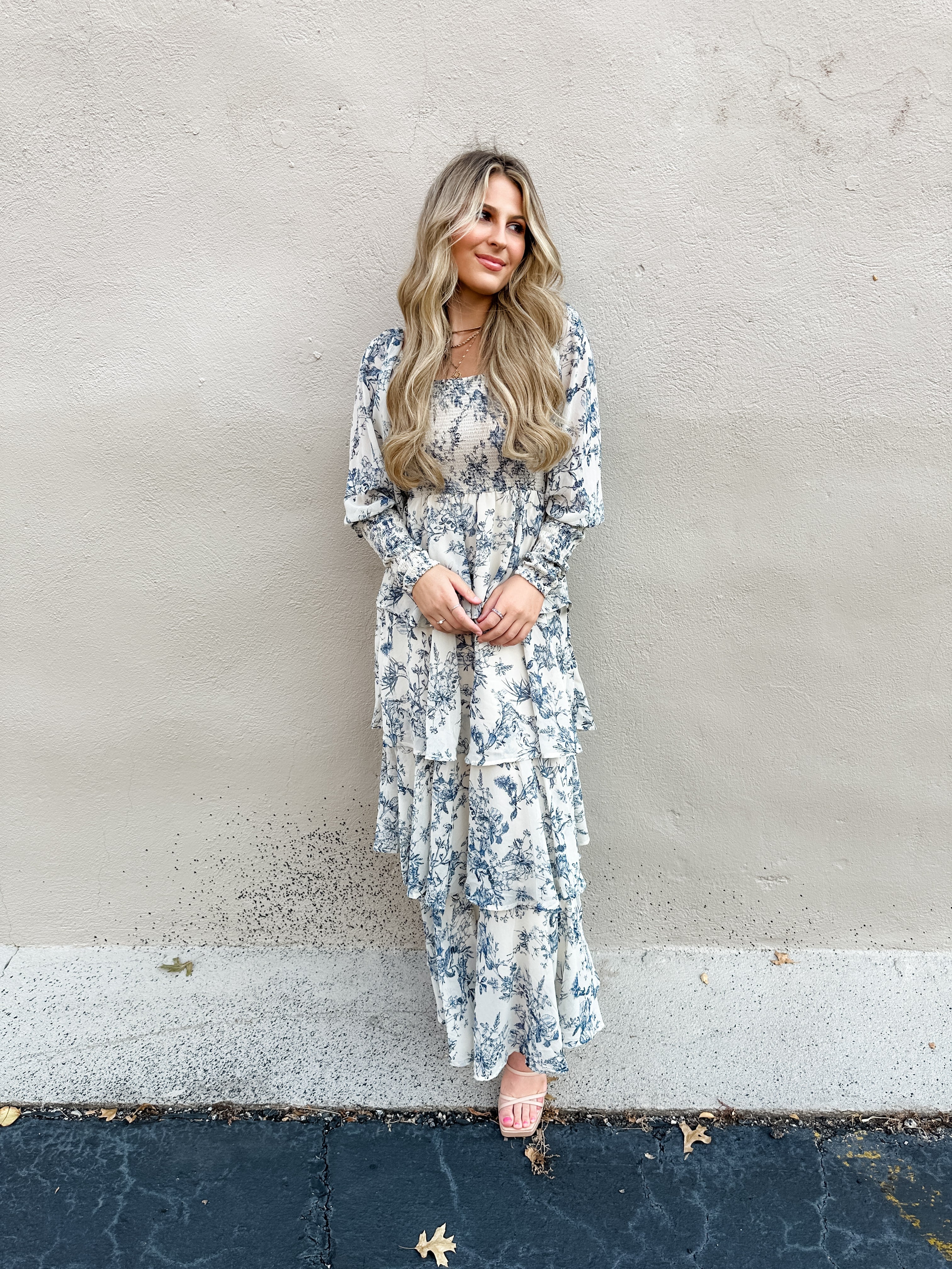 Tiered Floral Ruffle Midi Dress