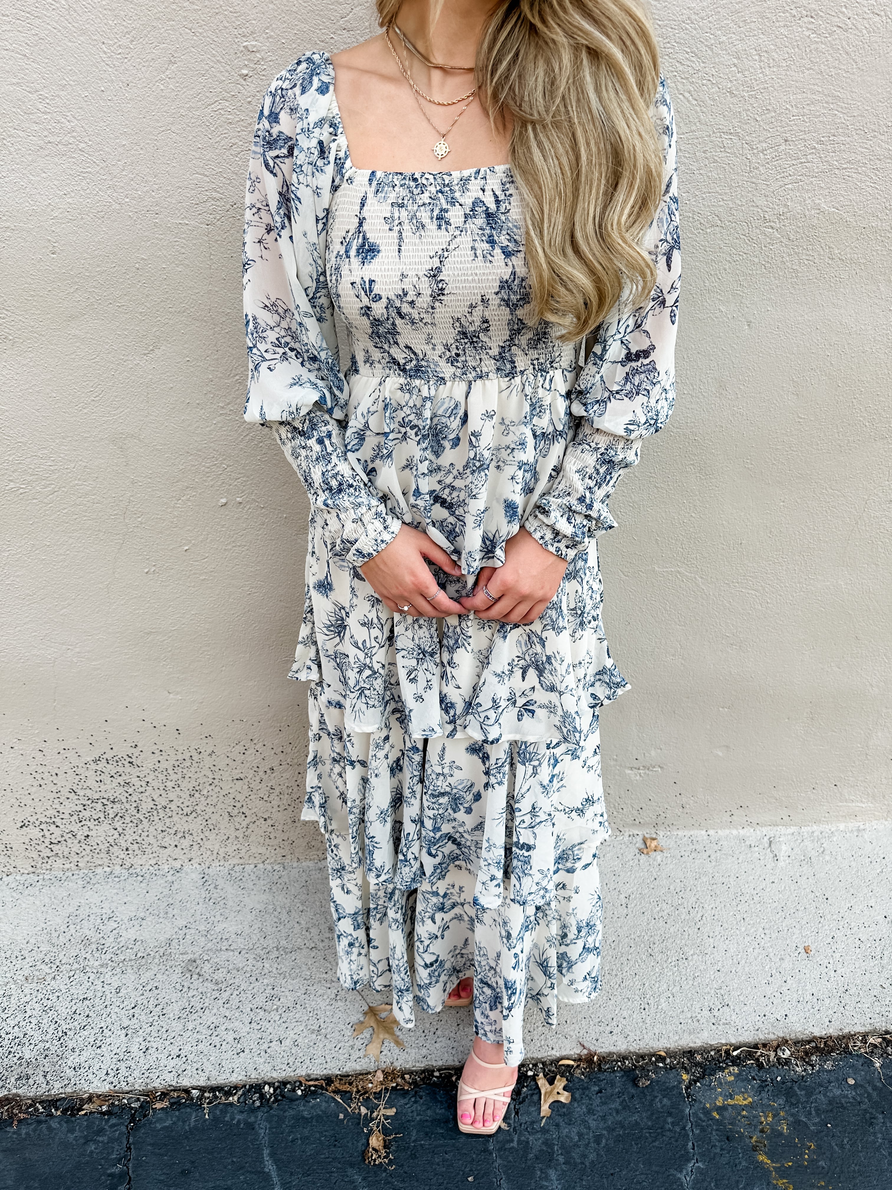 Tiered Floral Ruffle Midi Dress