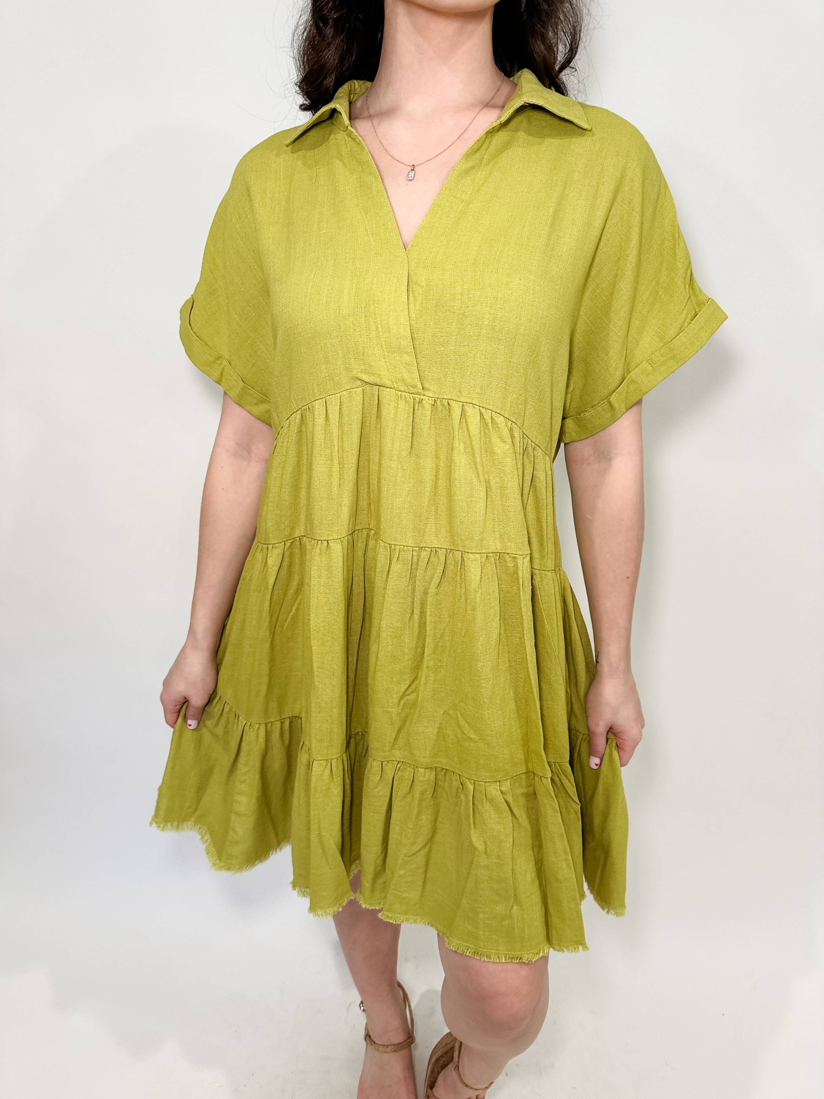 Linen Tiered Dress