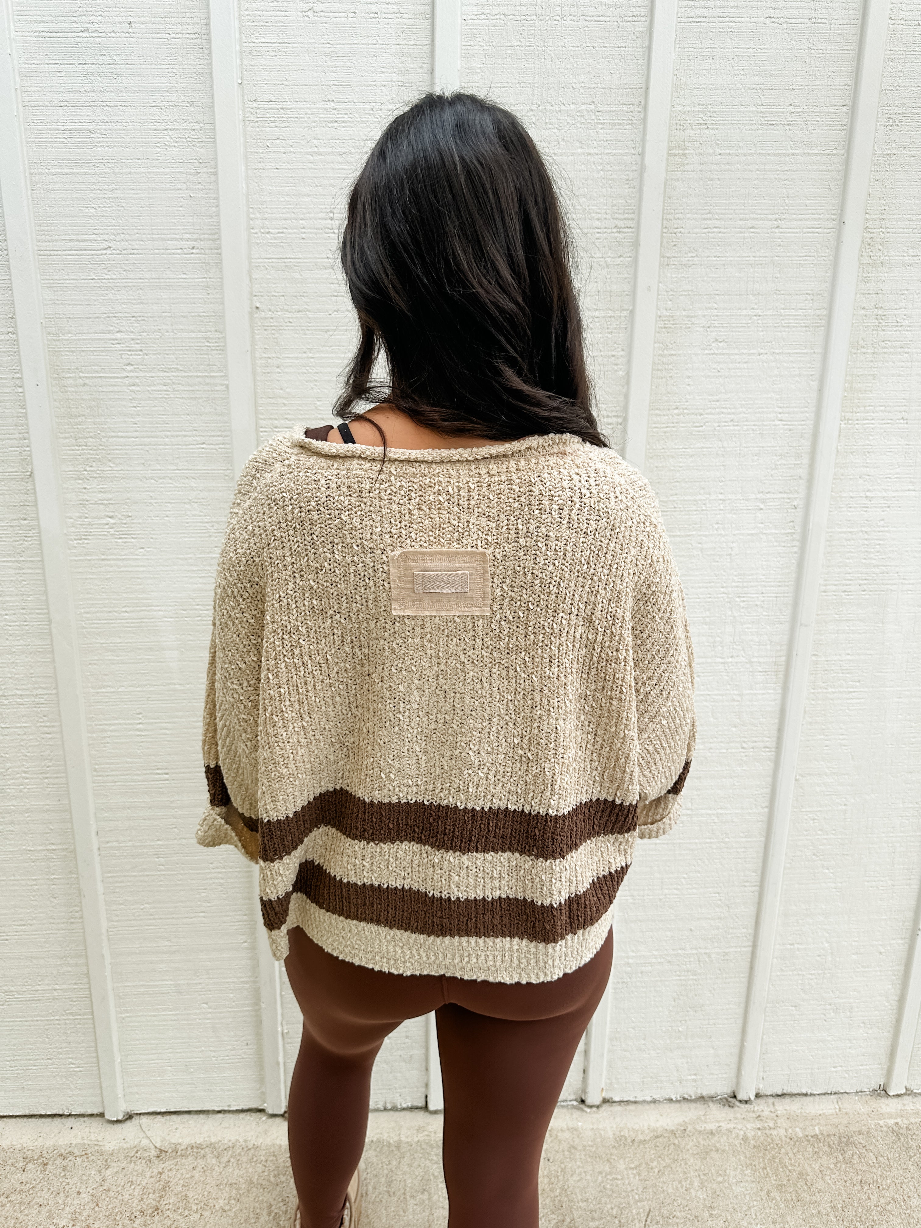 Double Stripe V-Neck Sweater