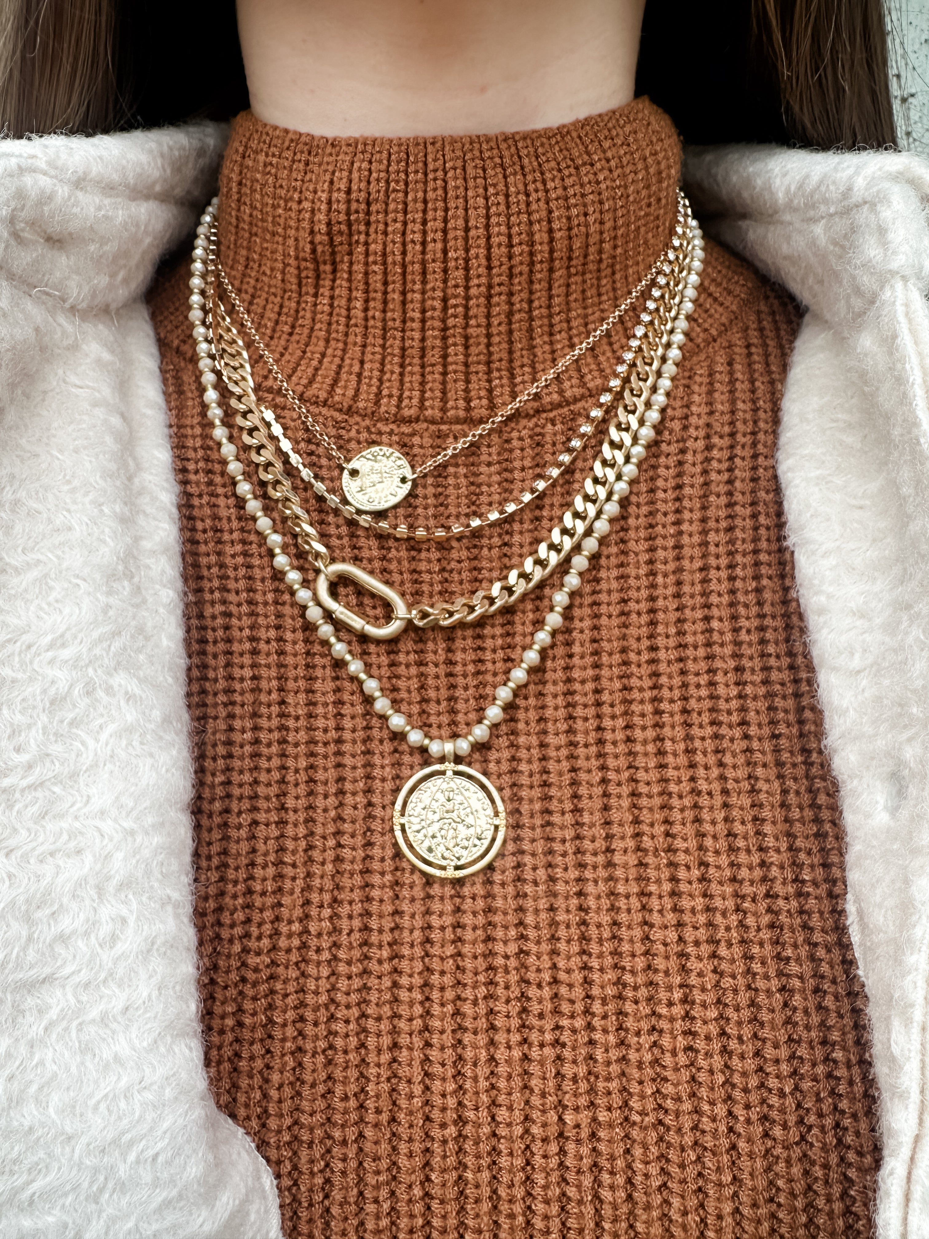 Chain 4 Layer Coin Necklace