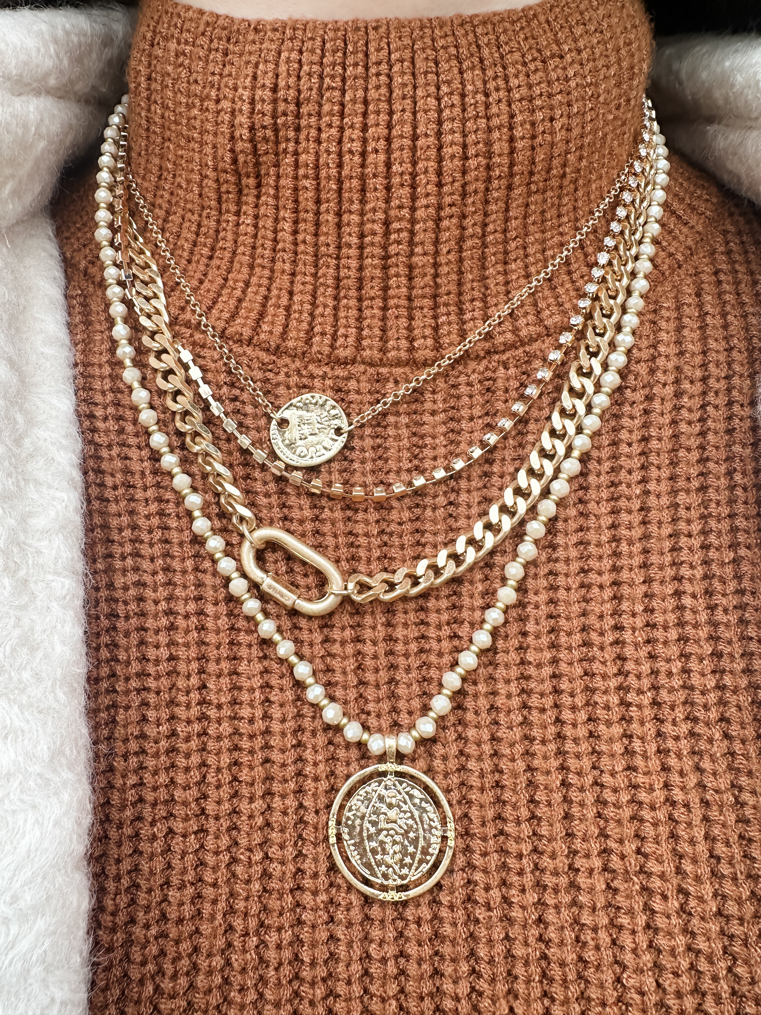 Chain 4 Layer Coin Necklace