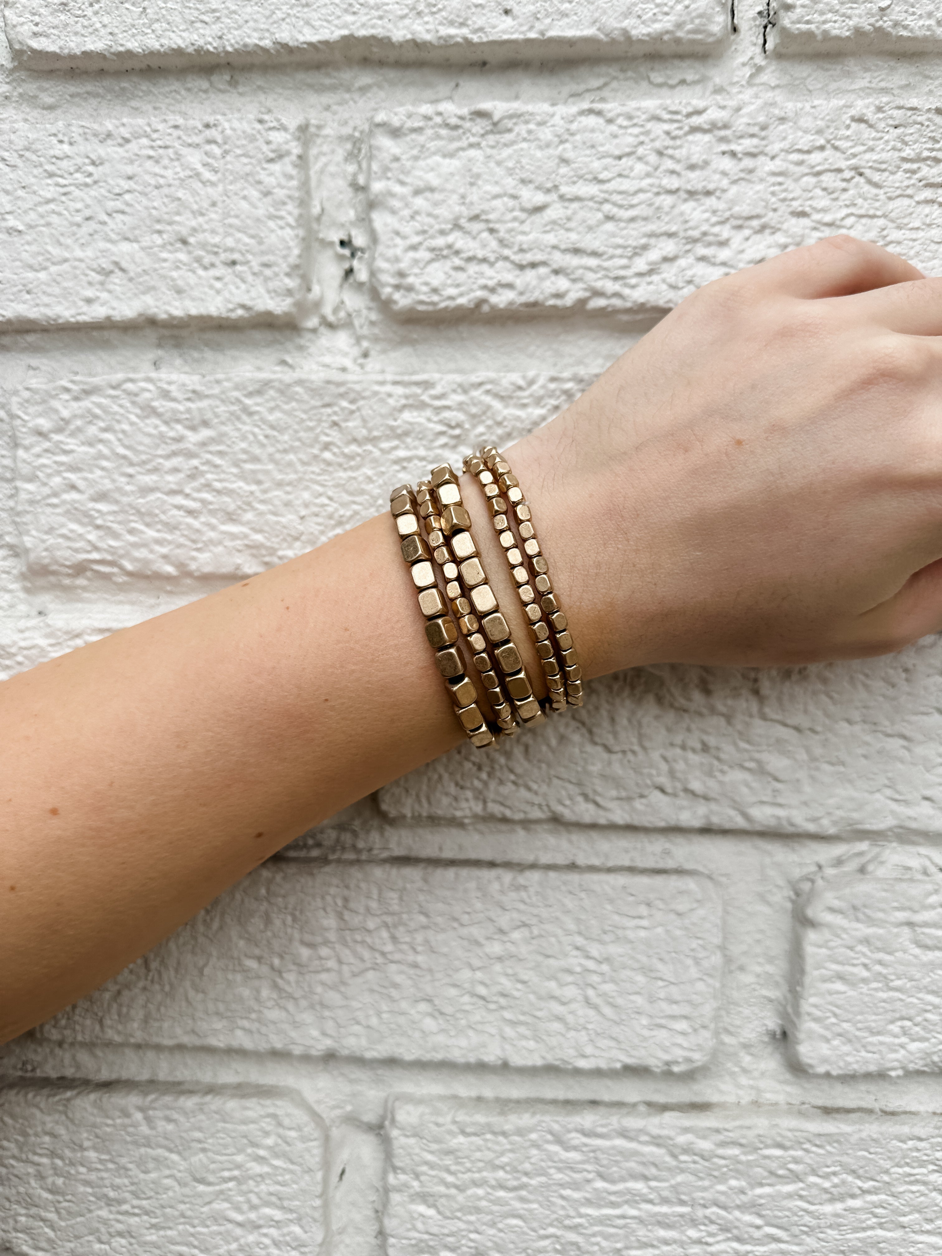 Worn Gold 5 Bracelet Set