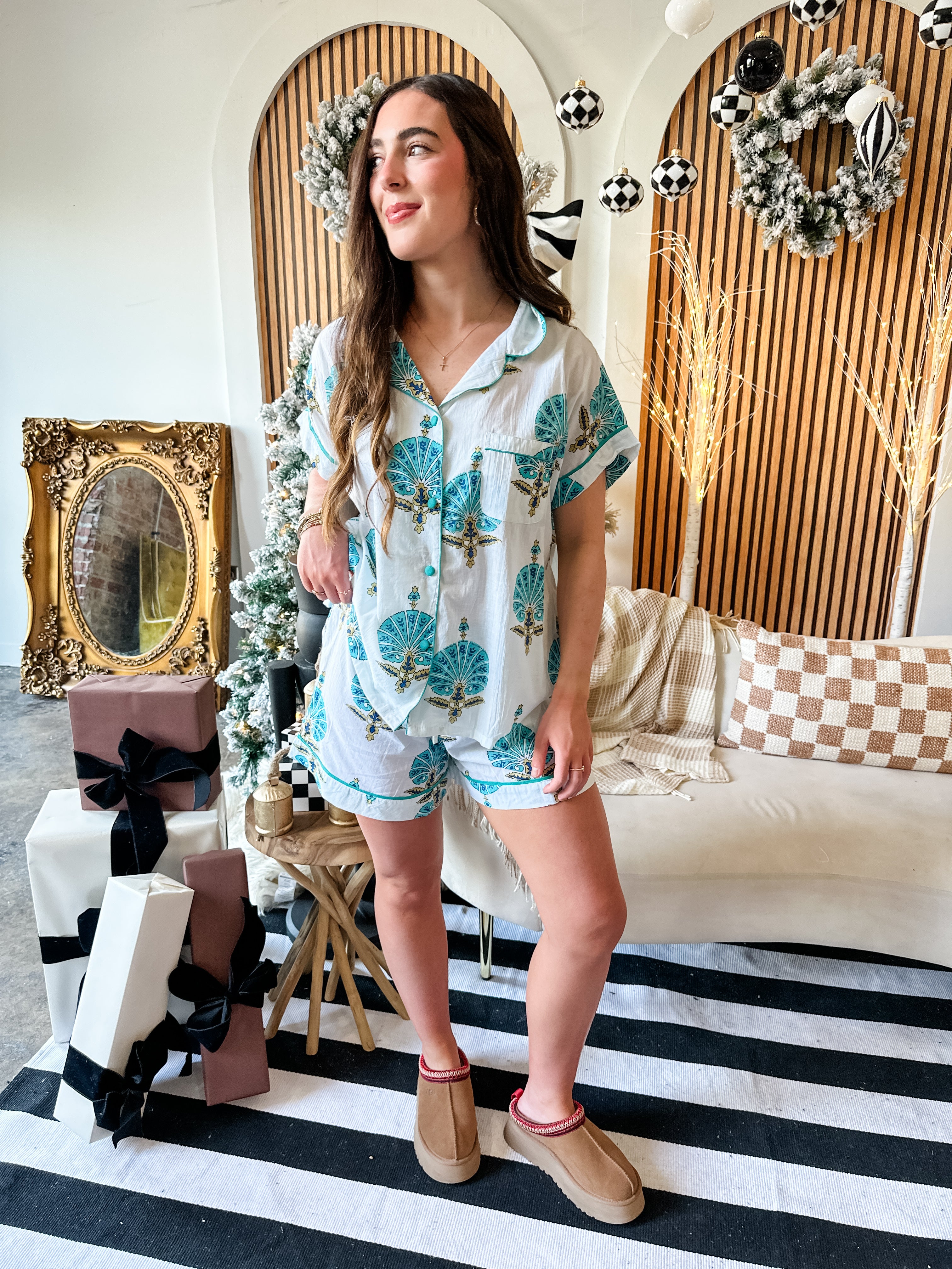 Aqua Shell Pajama Set