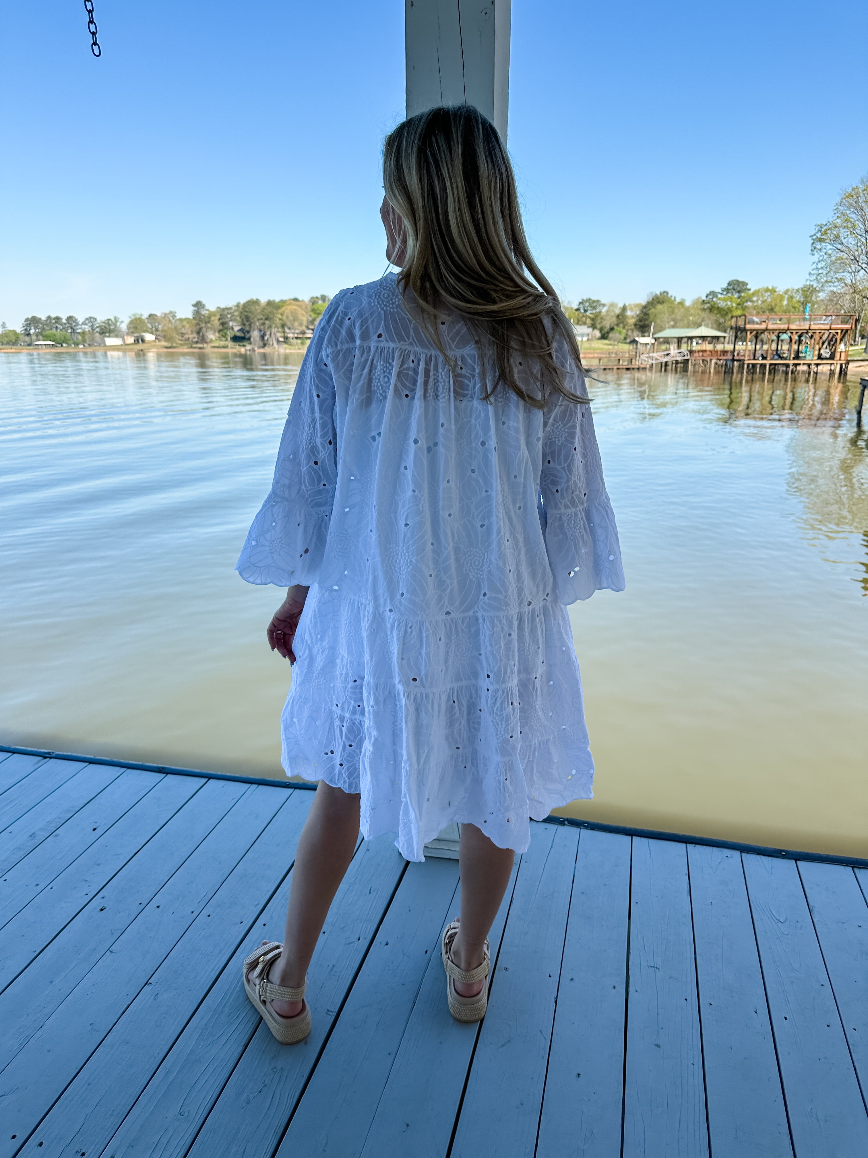 Button Front Eyelet Tunic