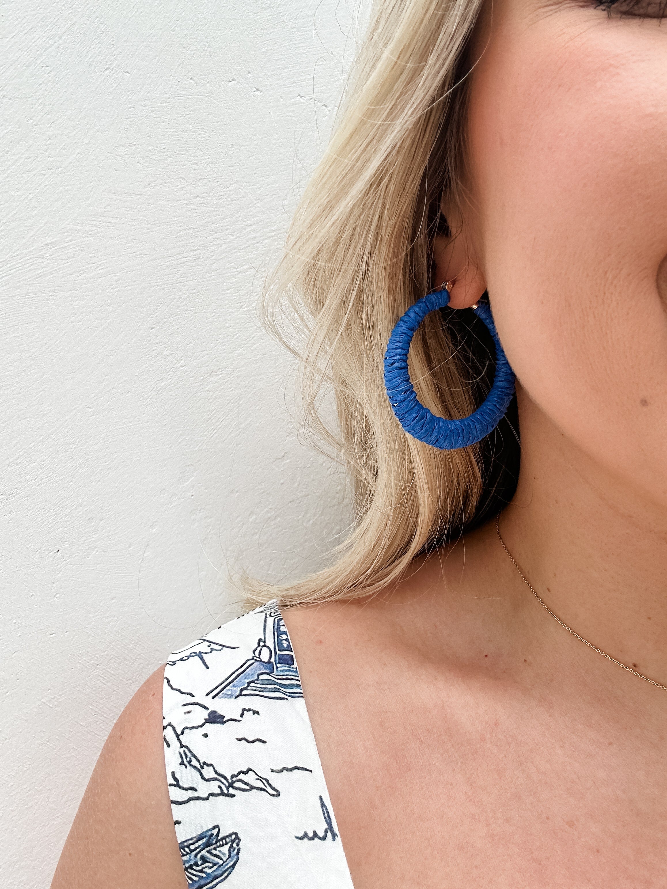 Wrapped Raffia Hoop Earring