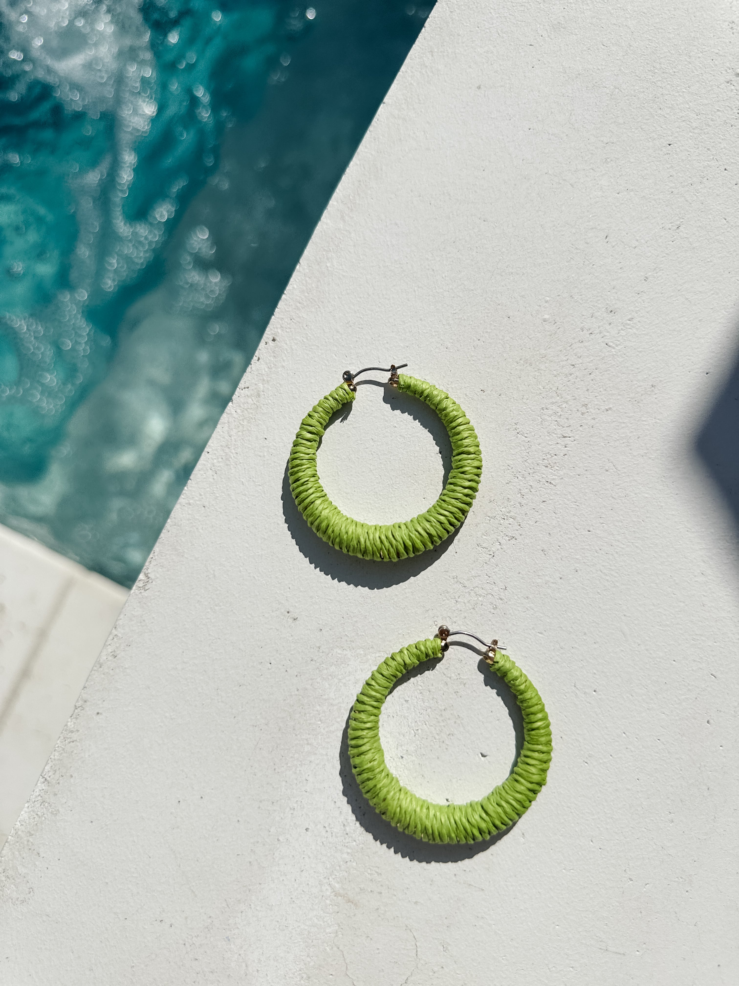 Wrapped Raffia Hoop Earring