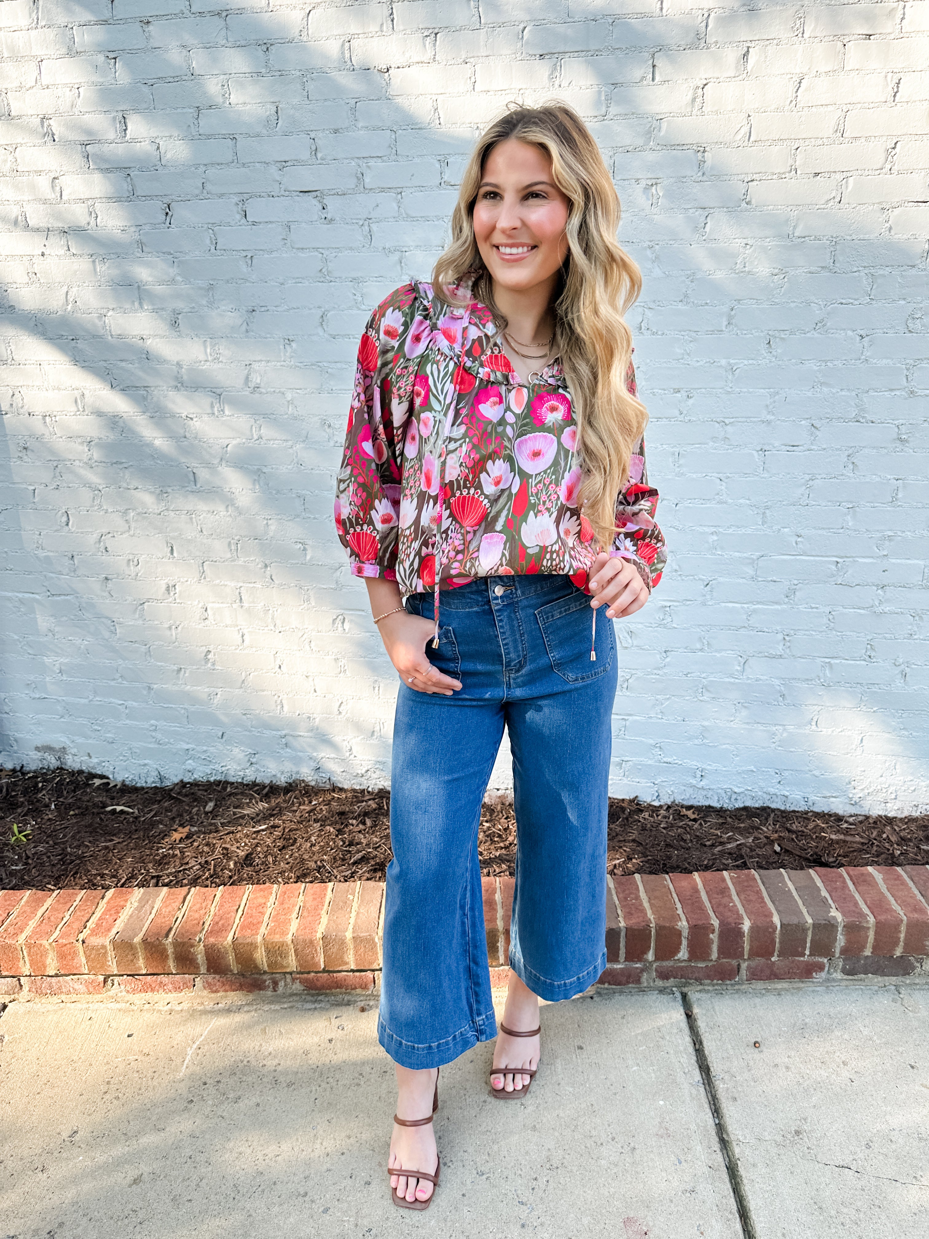 Pink Mod Floral Top