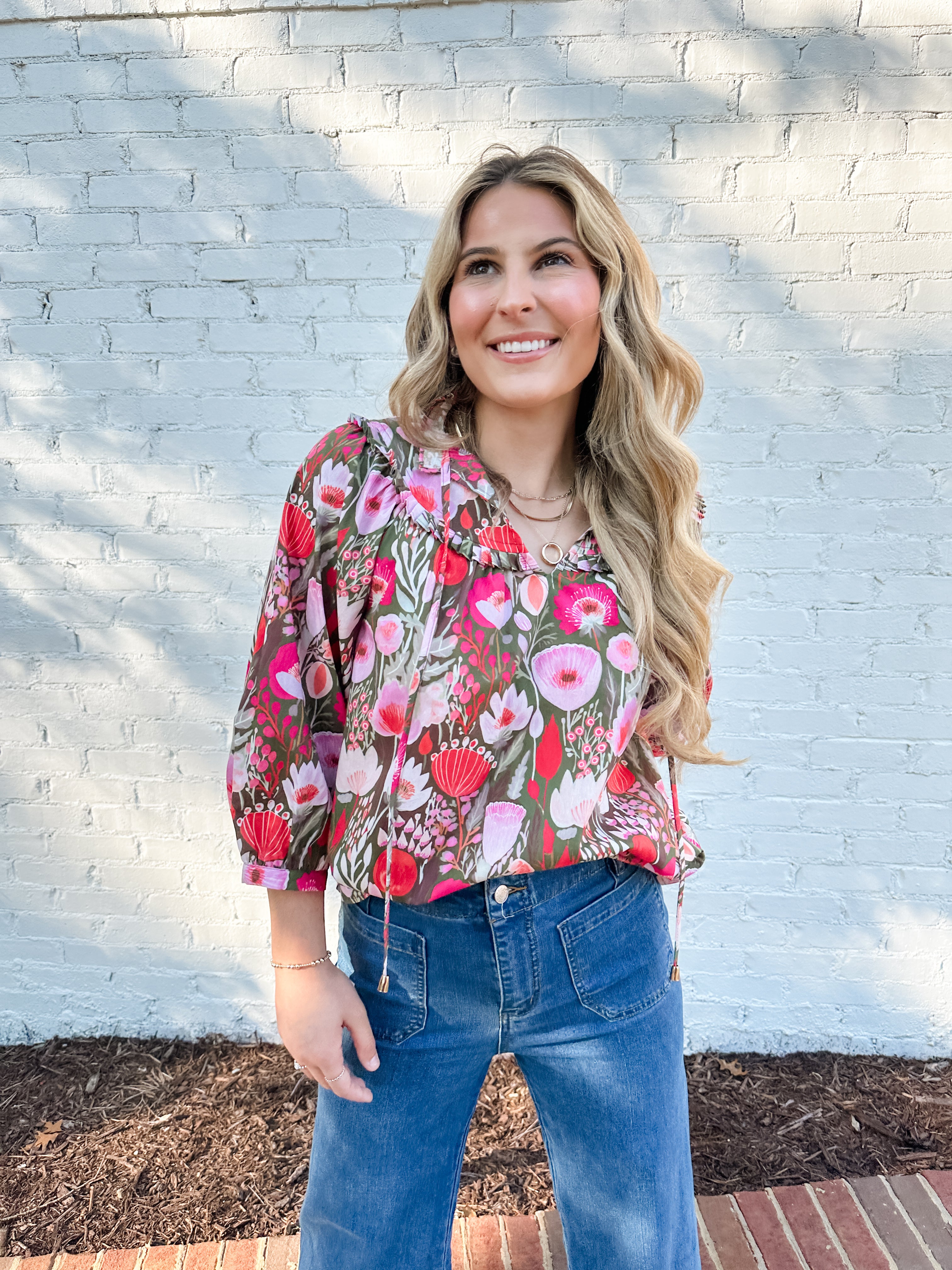 Pink Mod Floral Top