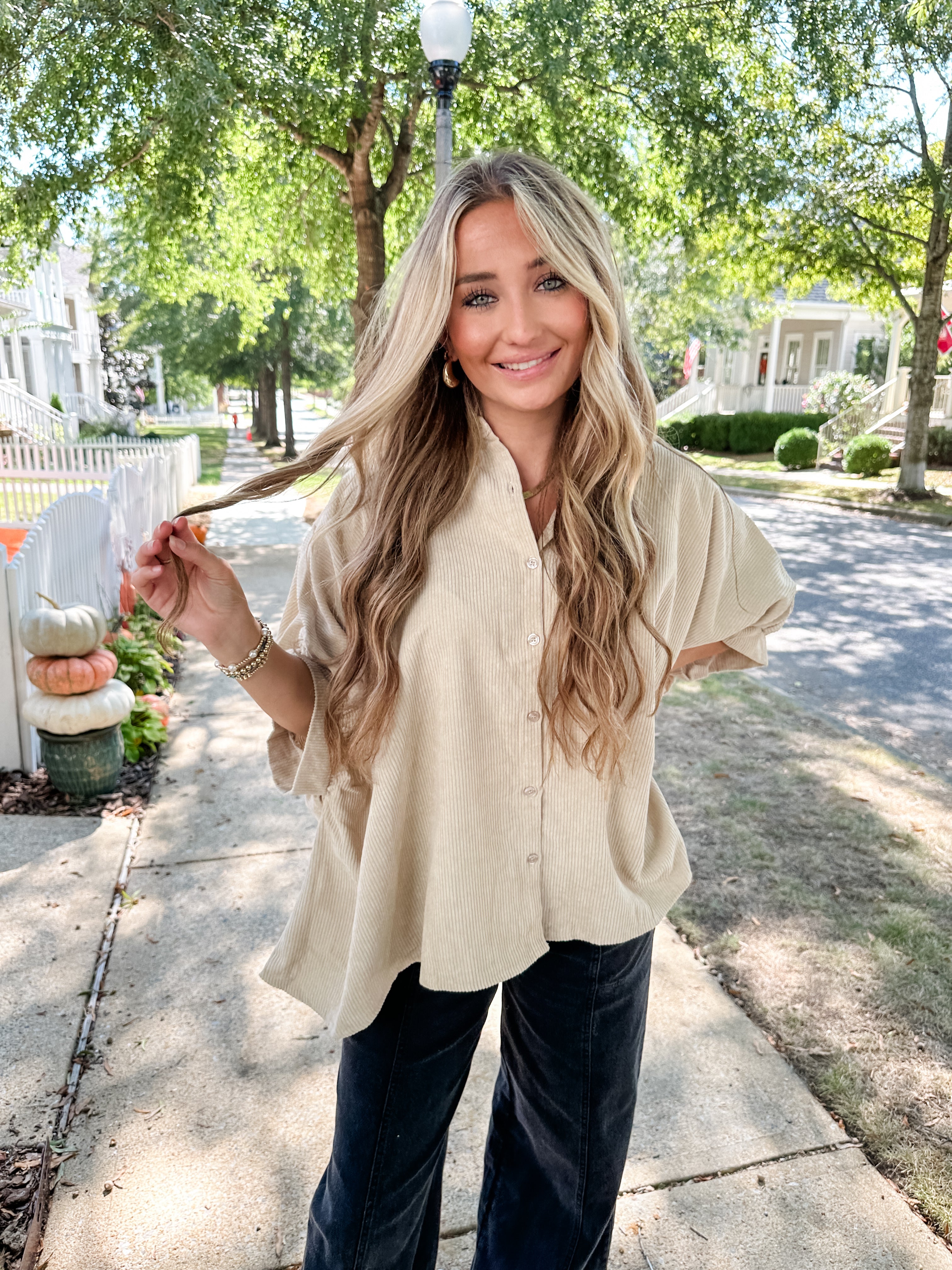 Corduroy Button Down Top