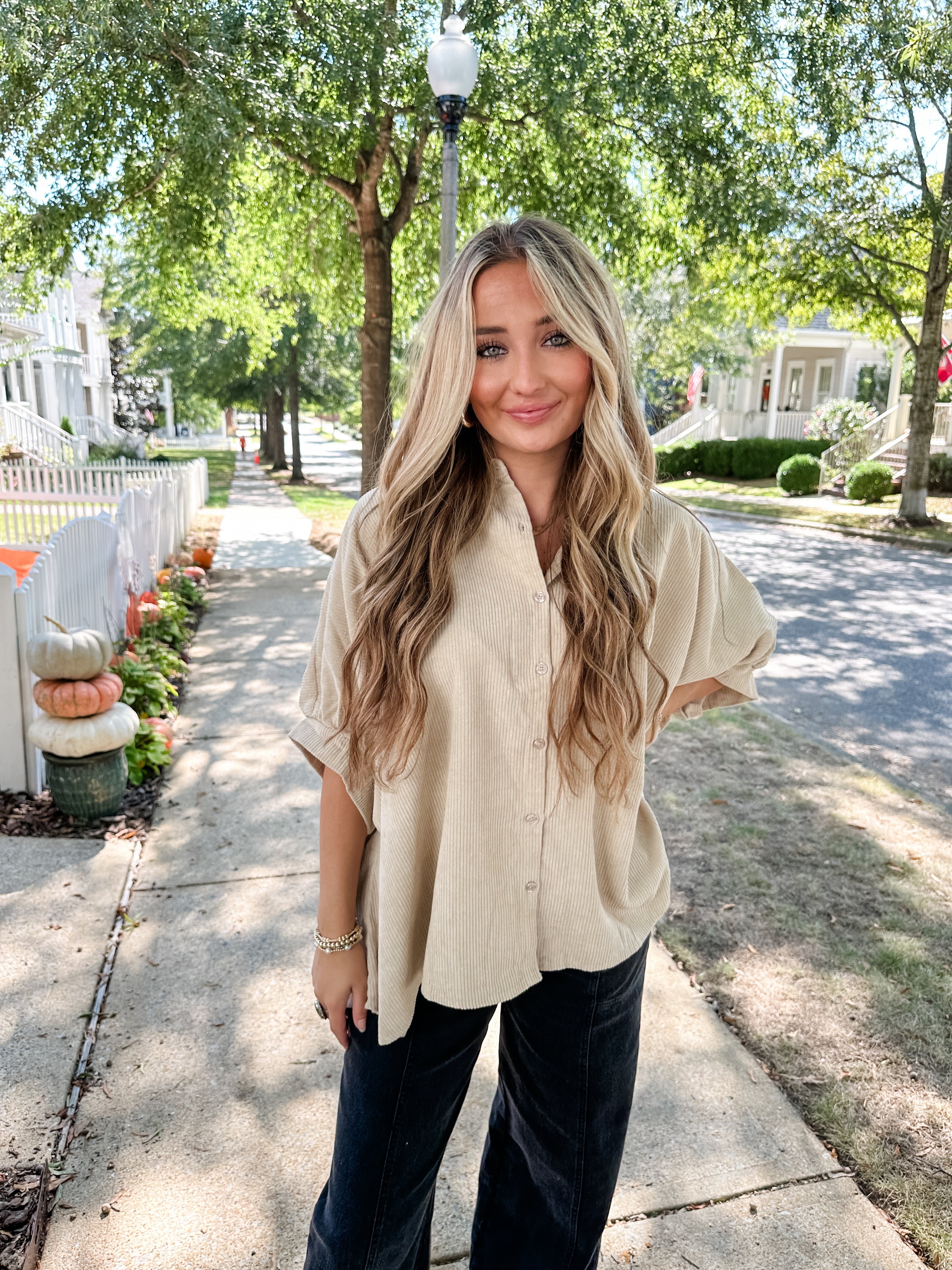 Corduroy Button Down Top