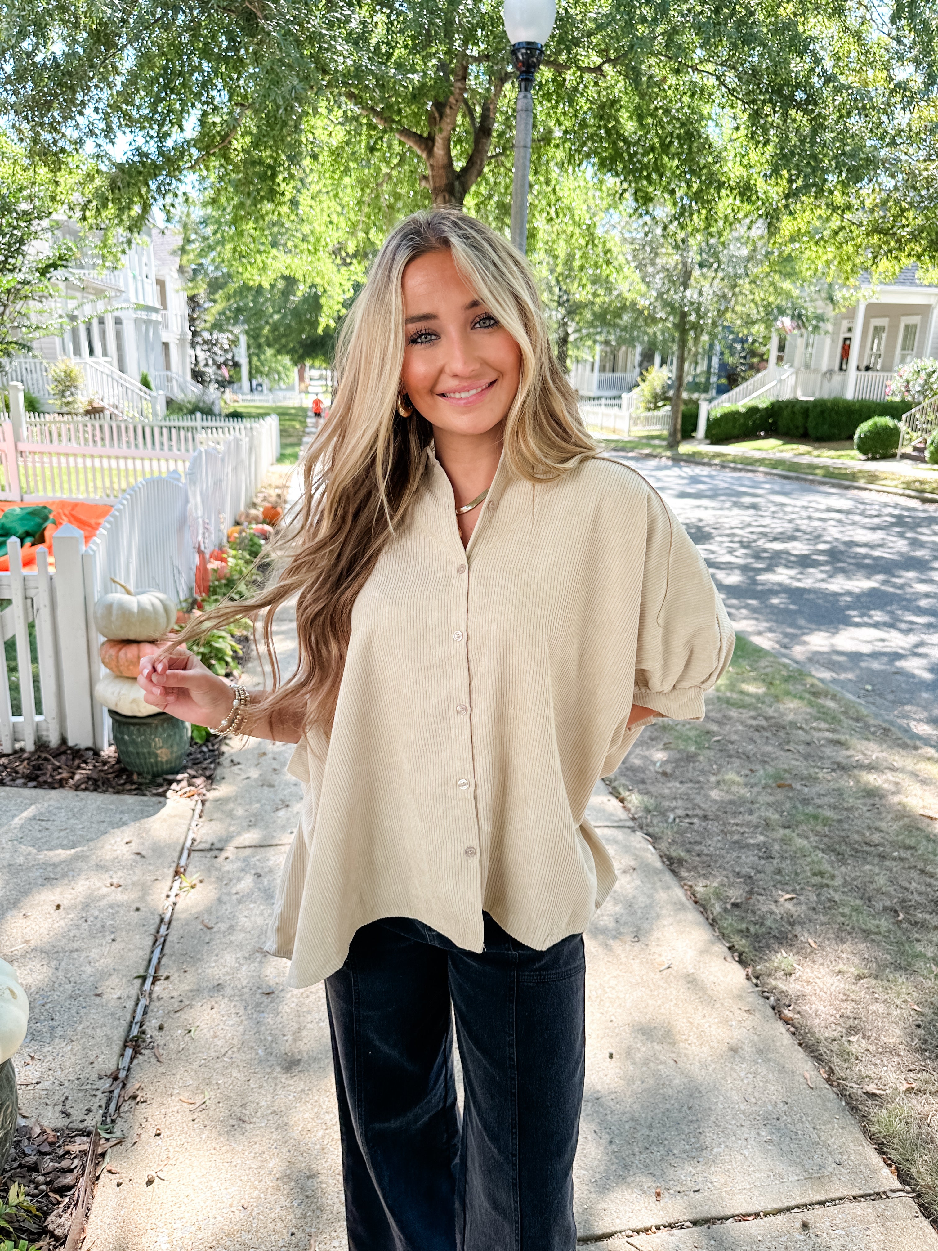 Corduroy Button Down Top